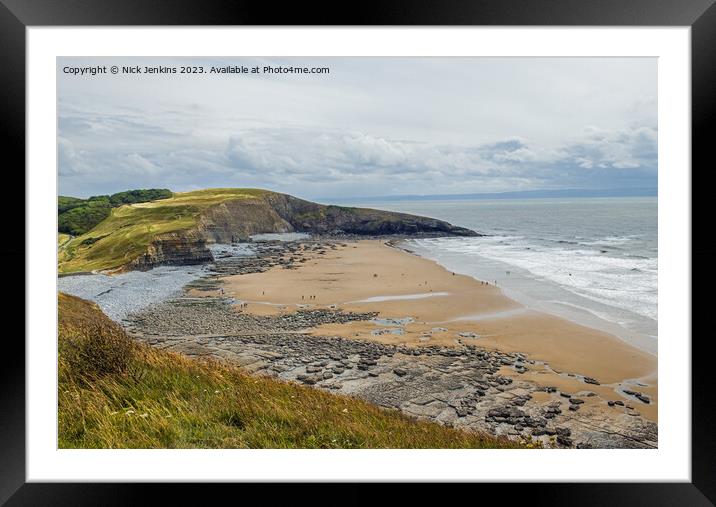 Dunraven Bay as seen from above  Framed Mounted Print by Nick Jenkins