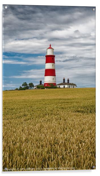 Happisburgh Lighthouse Norfolk UK Acrylic by John Gilham