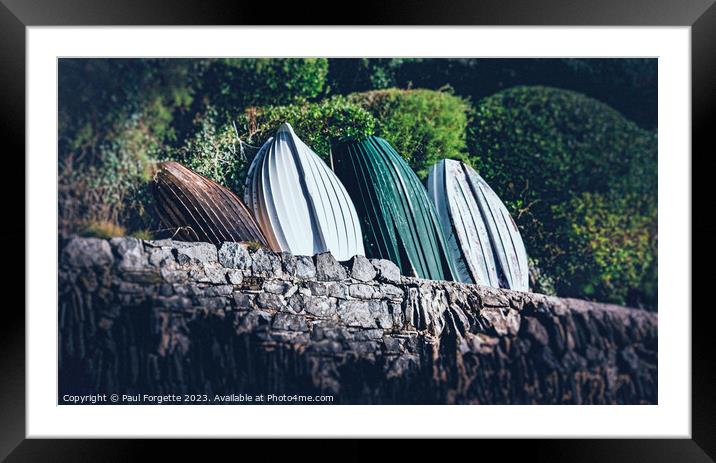 Cornish boats  Framed Mounted Print by Paul Forgette