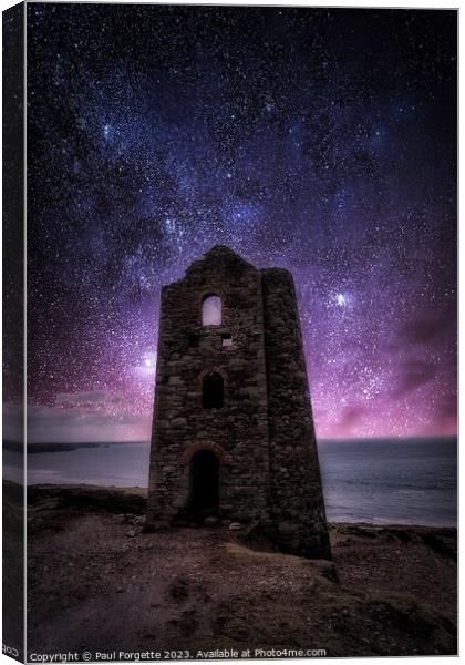 Cornish mine by starlight  Canvas Print by Paul Forgette