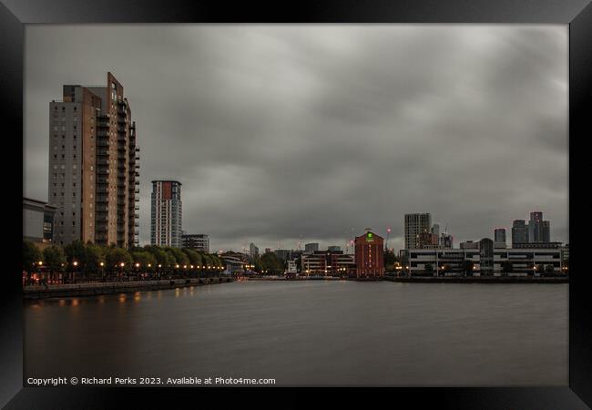 Manchester Cityscape Framed Print by Richard Perks