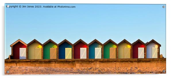 December sunshine at the Beach Huts Acrylic by Jim Jones