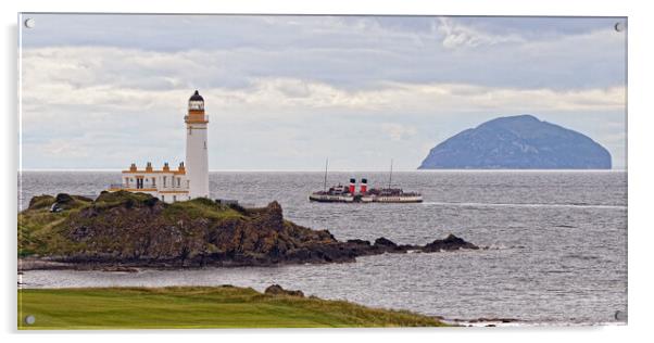 PS Waverley passing Turnberry lighthouse Acrylic by Allan Durward Photography