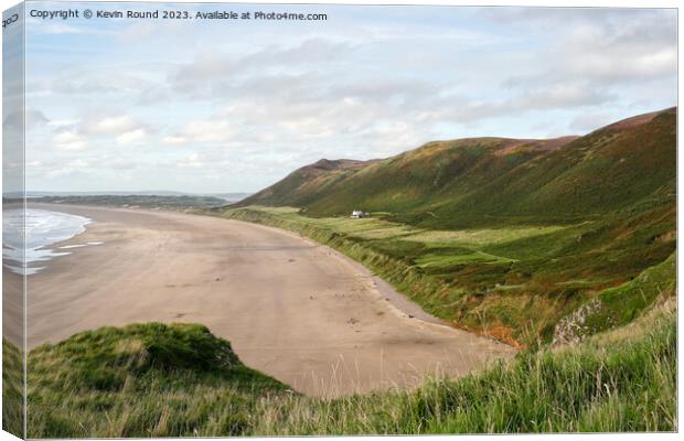 Rhossili beach Wales 2 Canvas Print by Kevin Round