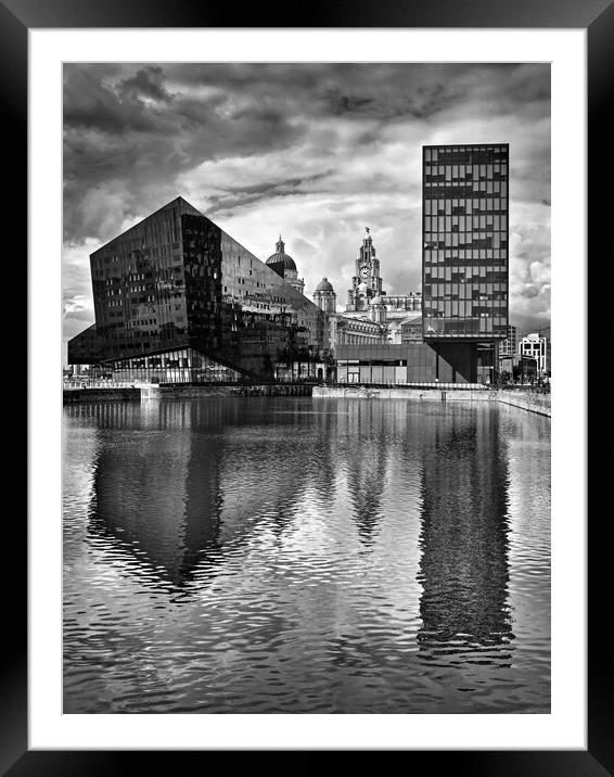 Canning Dock Reflections, Liverpool Framed Mounted Print by Darren Galpin