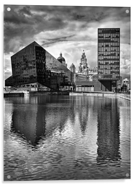 Canning Dock Reflections, Liverpool Acrylic by Darren Galpin