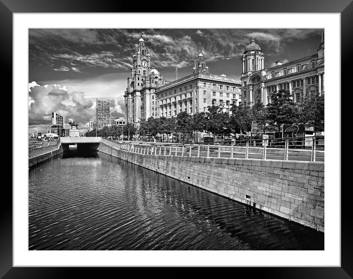 The Three Graces, Liverpool  Framed Mounted Print by Darren Galpin