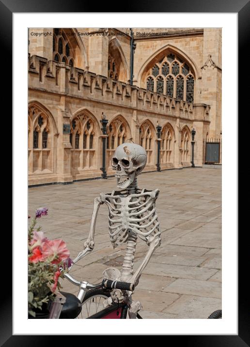 Skelton in front of Bath Abbey Framed Mounted Print by Duncan Savidge