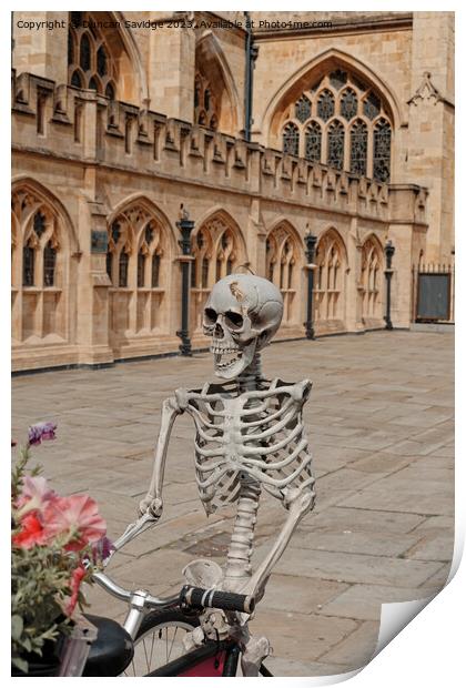 Skelton in front of Bath Abbey Print by Duncan Savidge