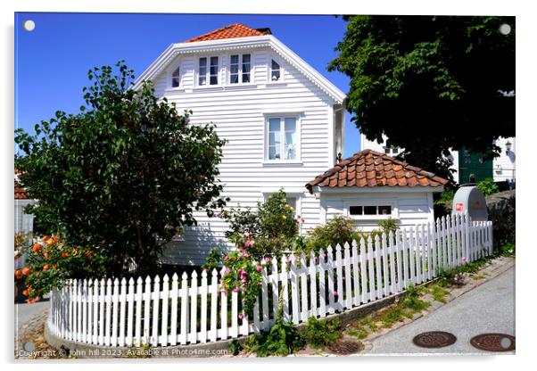 Idyllic Norwegian Cottage Charm Acrylic by john hill