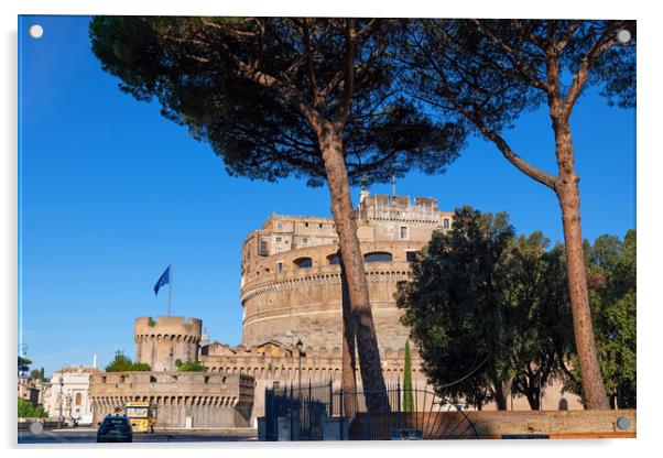 Castel Sant Angelo In Rome Acrylic by Artur Bogacki