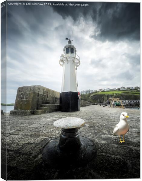 Enchanting Beacon of Mevagissey Harbour Canvas Print by Lee Kershaw