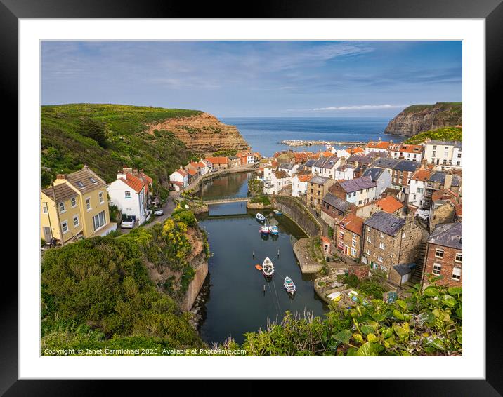 Stunning Staithes Framed Mounted Print by Janet Carmichael