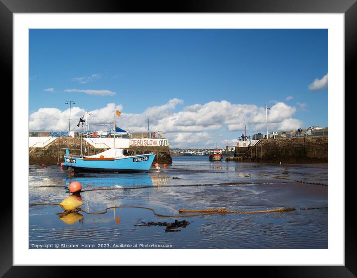 Unveiling Paignton Harbour: Low Tide Framed Mounted Print by Stephen Hamer