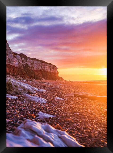 Hunstanton Cliffs Sunset Framed Print by Bryn Ditheridge