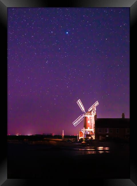 Cley Windmill Starry Night Framed Print by Bryn Ditheridge
