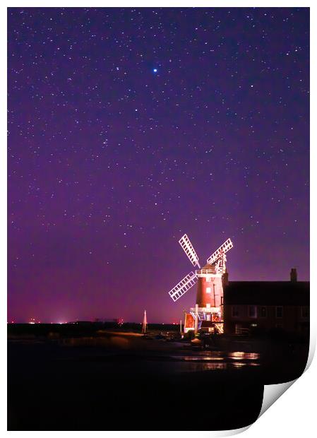 Cley Windmill Starry Night Print by Bryn Ditheridge