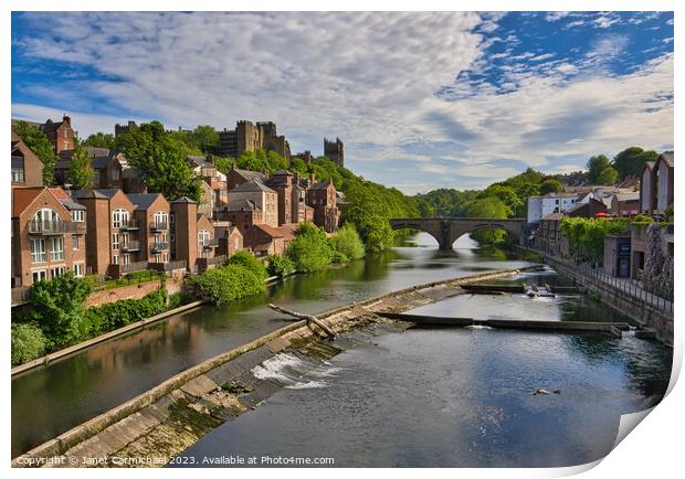 Durham Riverside Print by Janet Carmichael