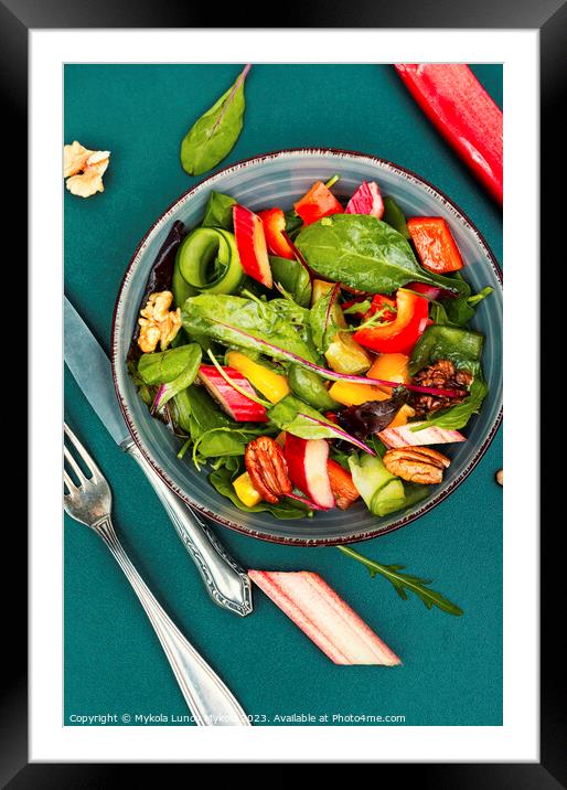 Green vegan vitamin salad. Framed Mounted Print by Mykola Lunov Mykola