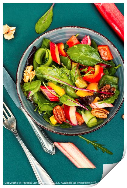 Green vegan vitamin salad. Print by Mykola Lunov Mykola