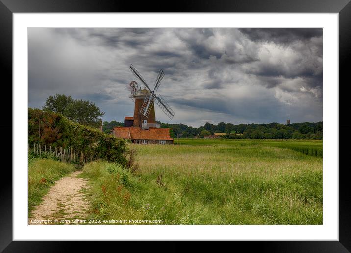 Cley Windmill, Cley, next the Sea, Holt, Norfolk,  Framed Mounted Print by John Gilham