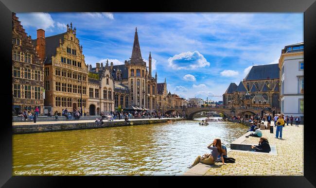 The Majestic Canal of Ghent - CR2304-9079-ORT Framed Print by Jordi Carrio