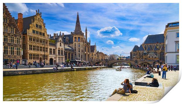 The Majestic Canal of Ghent - CR2304-9079-ORT Print by Jordi Carrio
