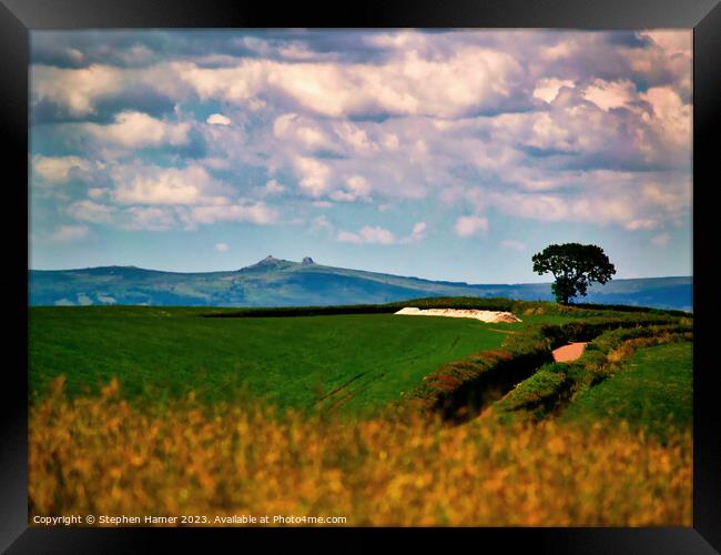 Haytor Rocks' Dramatic Afternoon Vista Framed Print by Stephen Hamer