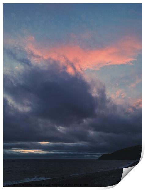 Lyme Regis sunset Print by Charles Powell