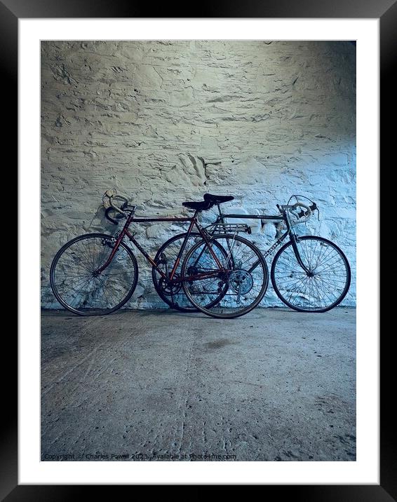 Two favourite bicycles Framed Mounted Print by Charles Powell