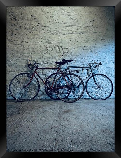 Two favourite bicycles Framed Print by Charles Powell