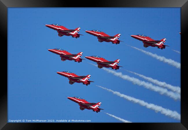 'RAF's Spectacular Red Arrows Display' Framed Print by Tom McPherson