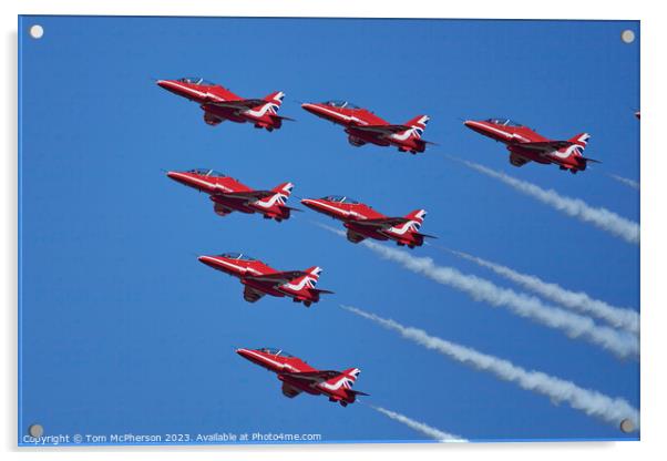 'RAF's Spectacular Red Arrows Display' Acrylic by Tom McPherson