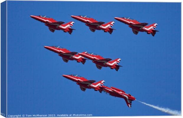 'Excitement in the Skies: Red Arrows' Canvas Print by Tom McPherson