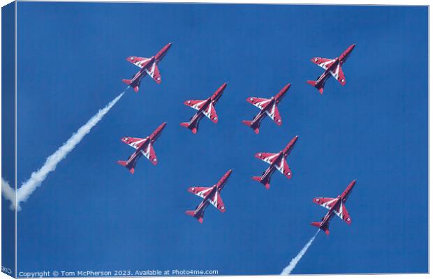 Skyward Ballet of the Red Arrows Canvas Print by Tom McPherson