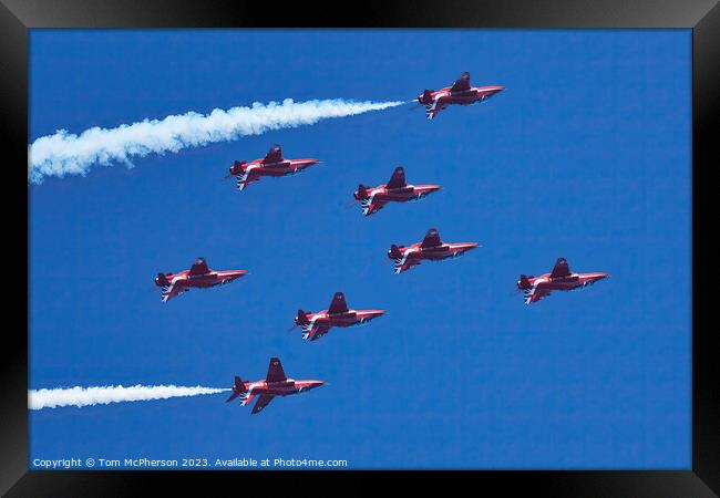 The Red Arrows' Spectacular Aerial Display Framed Print by Tom McPherson