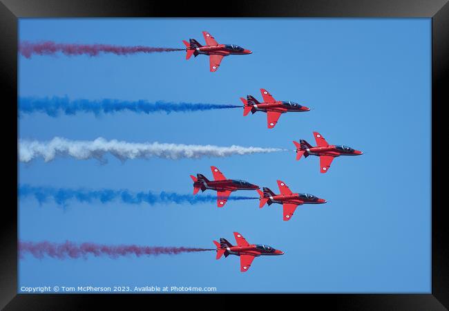 Sky Dance of the Red Arrows Framed Print by Tom McPherson