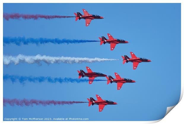 Sky Dance of the Red Arrows Print by Tom McPherson