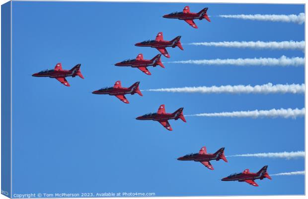 Red Arrows - A Symbol of British Aeronautics Canvas Print by Tom McPherson