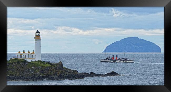 Waverley paddle steamer passing Turnberry lighthou Framed Print by Allan Durward Photography
