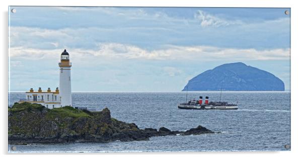 Waverley paddle steamer passing Turnberry lighthou Acrylic by Allan Durward Photography