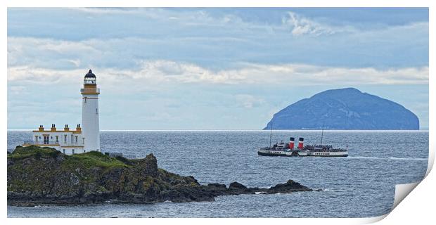Waverley paddle steamer passing Turnberry lighthou Print by Allan Durward Photography
