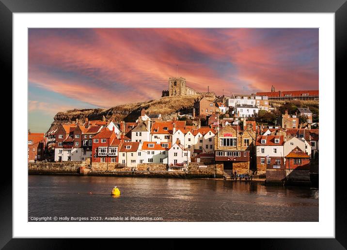 'Whitby's Spectacular Sunset Over Gothic Ruins' Framed Mounted Print by Holly Burgess