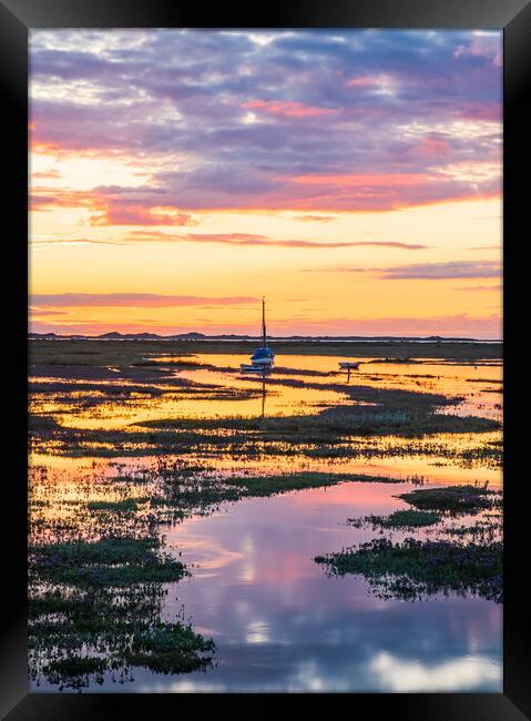 Blakeney High Tide Sunset Framed Print by Bryn Ditheridge