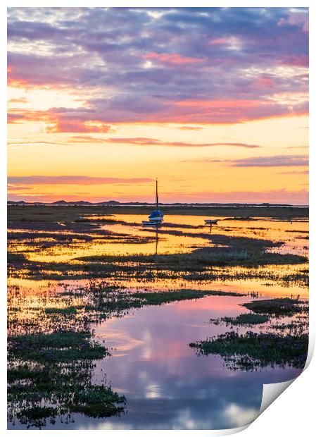 Blakeney High Tide Sunset Print by Bryn Ditheridge