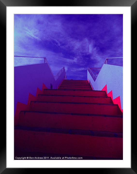 Stairs up to Pool- Grenada. Framed Mounted Print by Ben Andrew