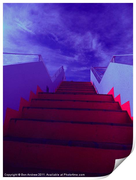 Stairs up to Pool- Grenada. Print by Ben Andrew
