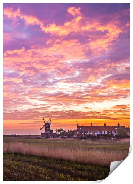 Cley Windmill Sunrise  Print by Bryn Ditheridge