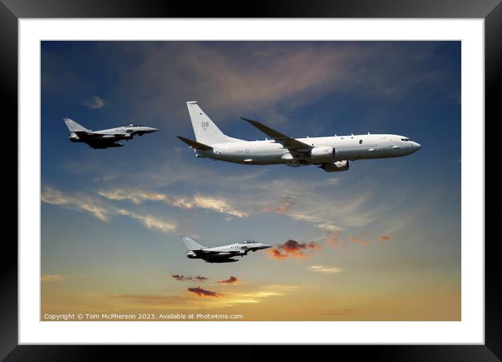 Poseidon MRA1 Showcased Between Two Typhoons Framed Mounted Print by Tom McPherson