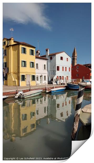 Burano reflection Print by Les Schofield